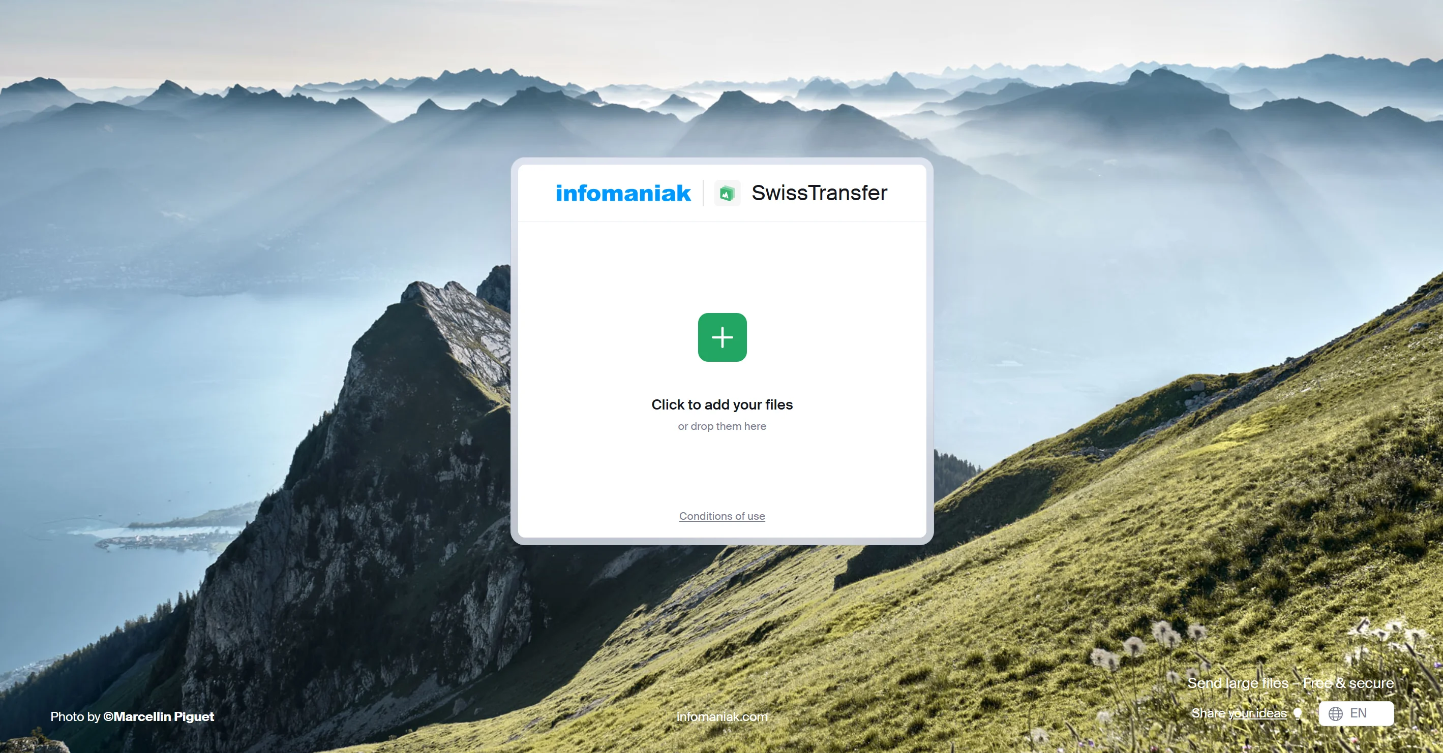 SwissTransfer 首页渲染背景图（旁路域）